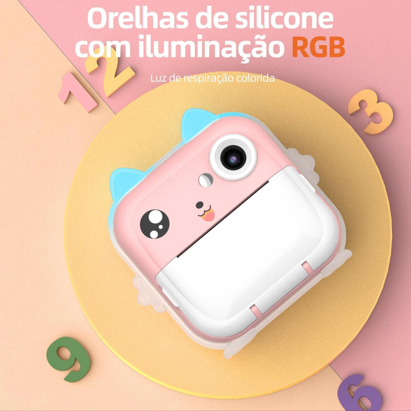 Câmera Digital Infantil com Impressão Instantânea – 20MP