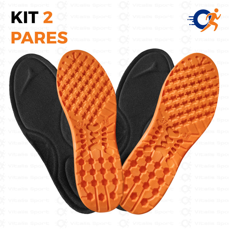 KIT 2 Pares de Palmilha Ortopédica de Gel P.U - Vitalis Sport™