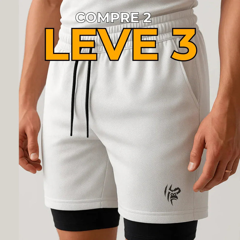 Leve 3 Pague 2 - Shorts Masculino com Compressão e Bolso Interno